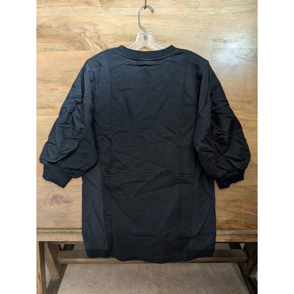 Daily Practice Sweatshirt Women's M Black Fleece Lined 3/4 Sleeve Crew Neck NWT - Picture 2 of 4